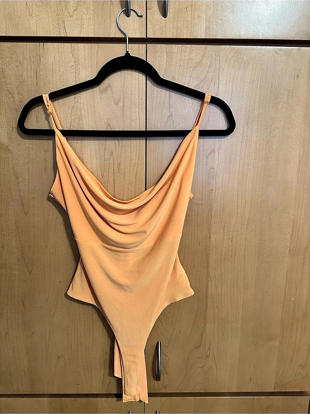 Peach Cowl Neck Bodysuit - size small